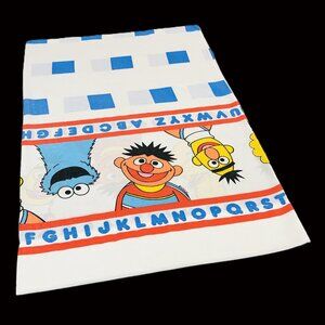 Vintage 80s SESAME STREET Muppets Alphabet Standard SINGLE Pillowcase: Retro
